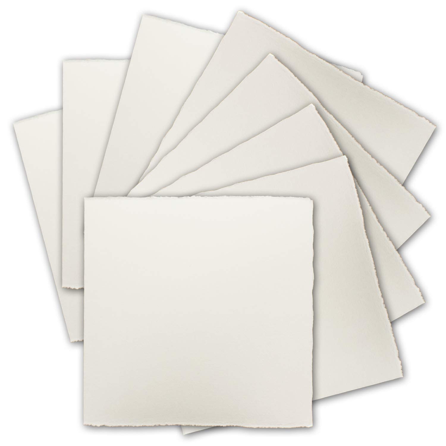 500 x kwadratowych kartek w stylu vintage, papier czerpany, 12 x 12 cm – naturalna biel 225 g/m² – powierzchnia Vellum
