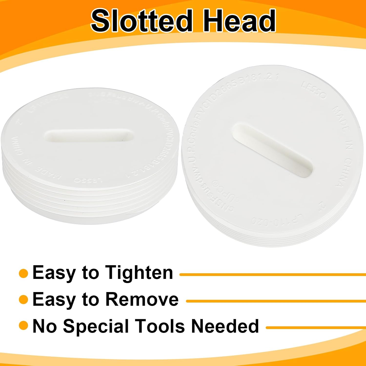 Copkim 2 Pcs 4 Inch PVC DWV Pipe Fitting Flush Cleanout Plug Compatible with P110 Series NPT Male Threaded Connector PVC Plumbing Adapter for Plumbing Water Line Drainage Piping Waste Vent System