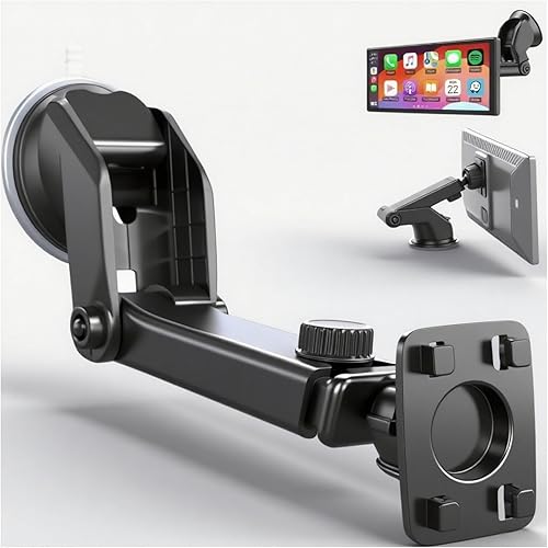 Miniatura 7 de Soporte de ventosa para monitor Apple Carplay portátil para tablero de instrumentos flexible, soporte mejorado para pantalla de juego de automóvil,