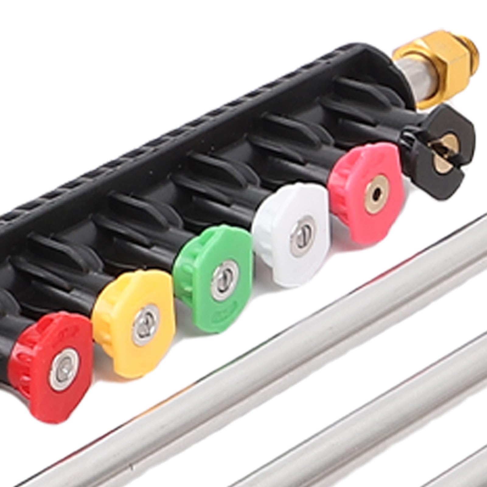 Jeffergarden Kit de Varilla de Extensión para Lavadora a Presión, Varilla de Extensión para Lavadora Eléctrica de Latón y Acero Inoxidable con 7 Varillas Rectas, 3 Varillas Curvas, 6 Puntas de