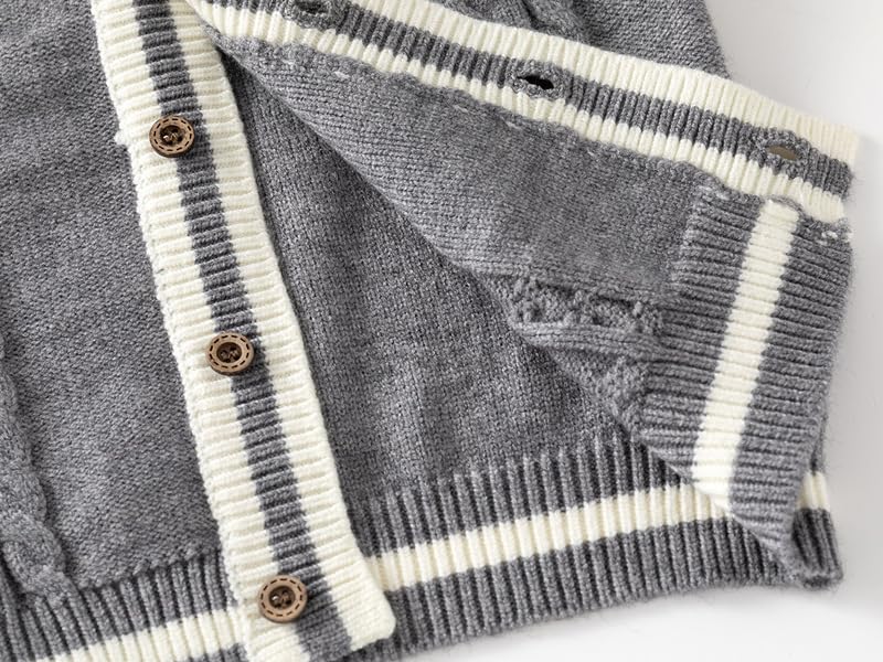 Boys Cardigan Sweater V-Neck School Uniform Soft Cotton Clothing Button-up Cardigan Winter Outerwear4