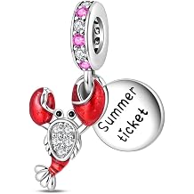 Fish Charm 925 Sterling Silver Plated Crab Turtle Jellyfish Bead Dolphin Starfish Shell Seahorse Pendant Mom Birthday for Pandora Charm Bracelet