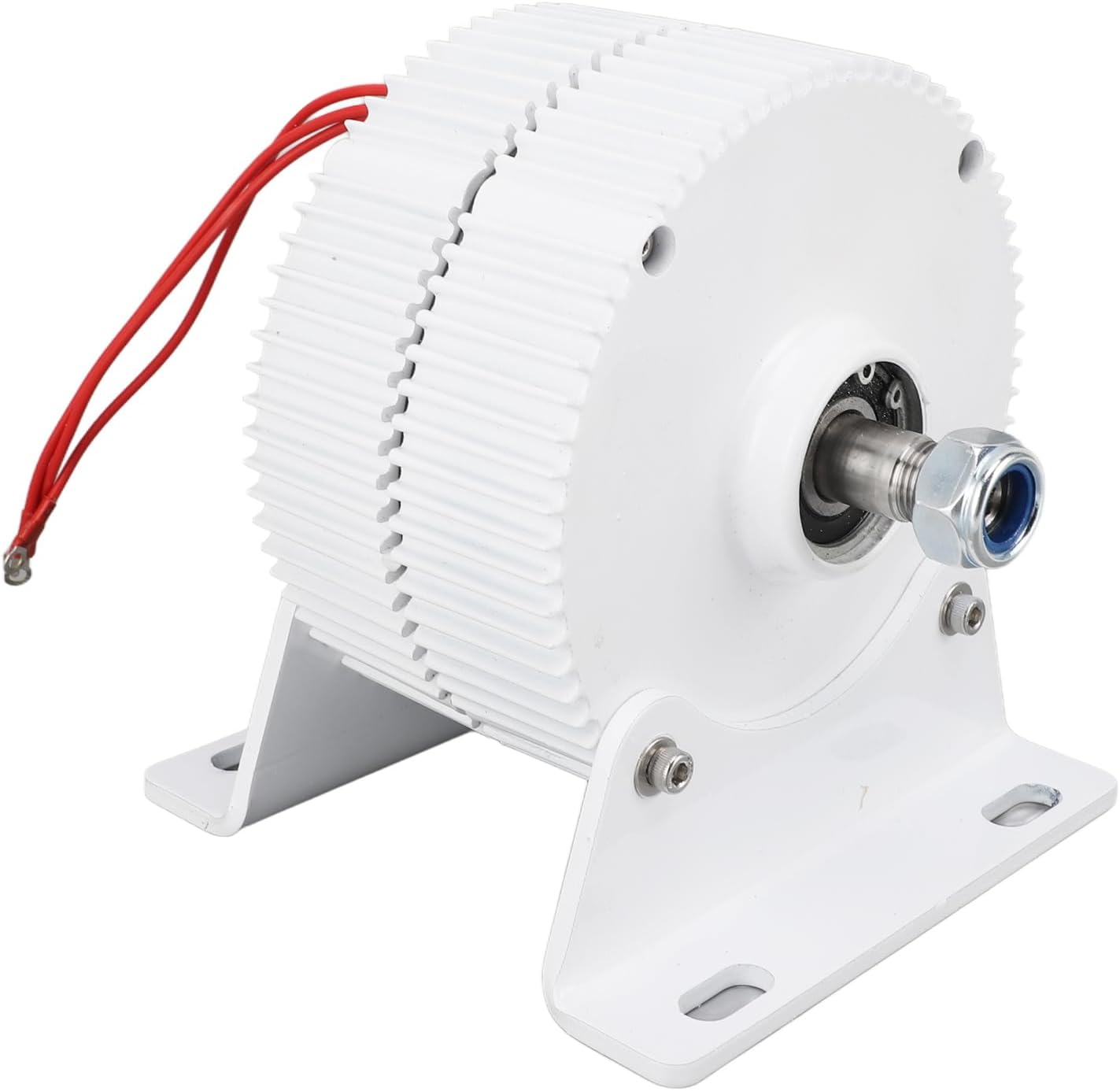 Three Phase Alternator, Permanent Magnet Generator 3 Phase Shaft Synchronous Generator Alternator 12V with Base for Wind (#1)