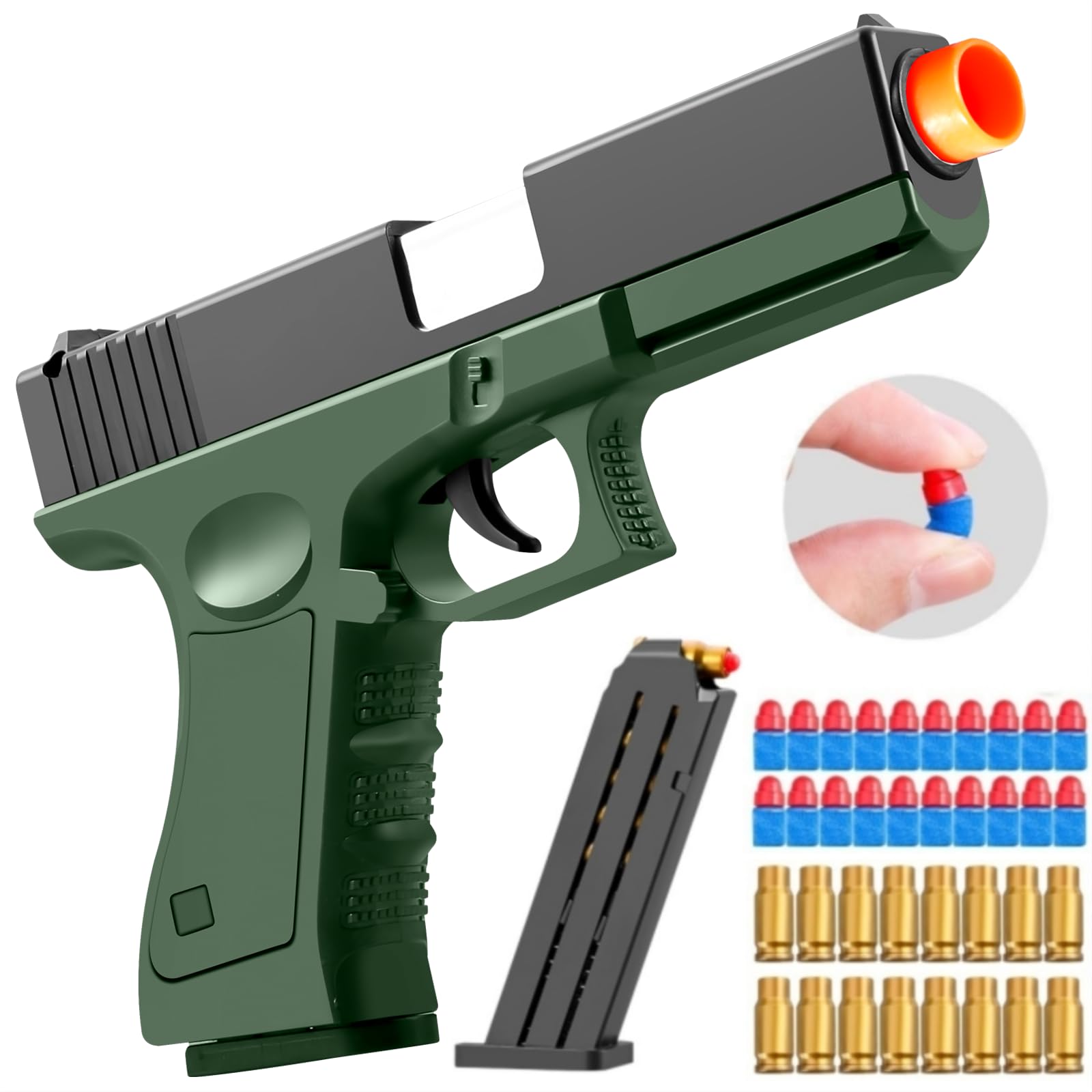 Soft Bullet Toy Gun Shell ejecting Pistol Cheap Cool Stuff Realistic Look Real Hand Guns Stress Shot Dart Fake Toy Gun Shooting Game for Adult Under 10 Dollar Gifts for Age 12 Years Old