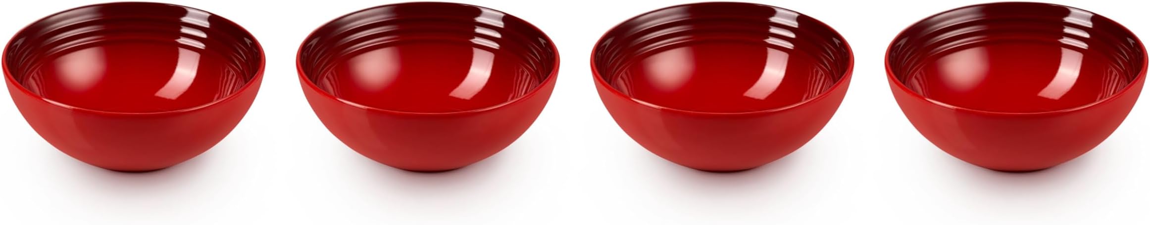 Stoneware Set of 4 Soup Bowls, 22 oz. (6.25") each, Cerise