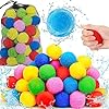 Jishi 60pcs Water Balls Reusable Water Balloons, Kids Outdoor Games Water Toys for Beach Pool Backyard Play, Toddler Sports Outside Toys Games & Activities, Summer Fun Party Favors for Kids Boys Girls