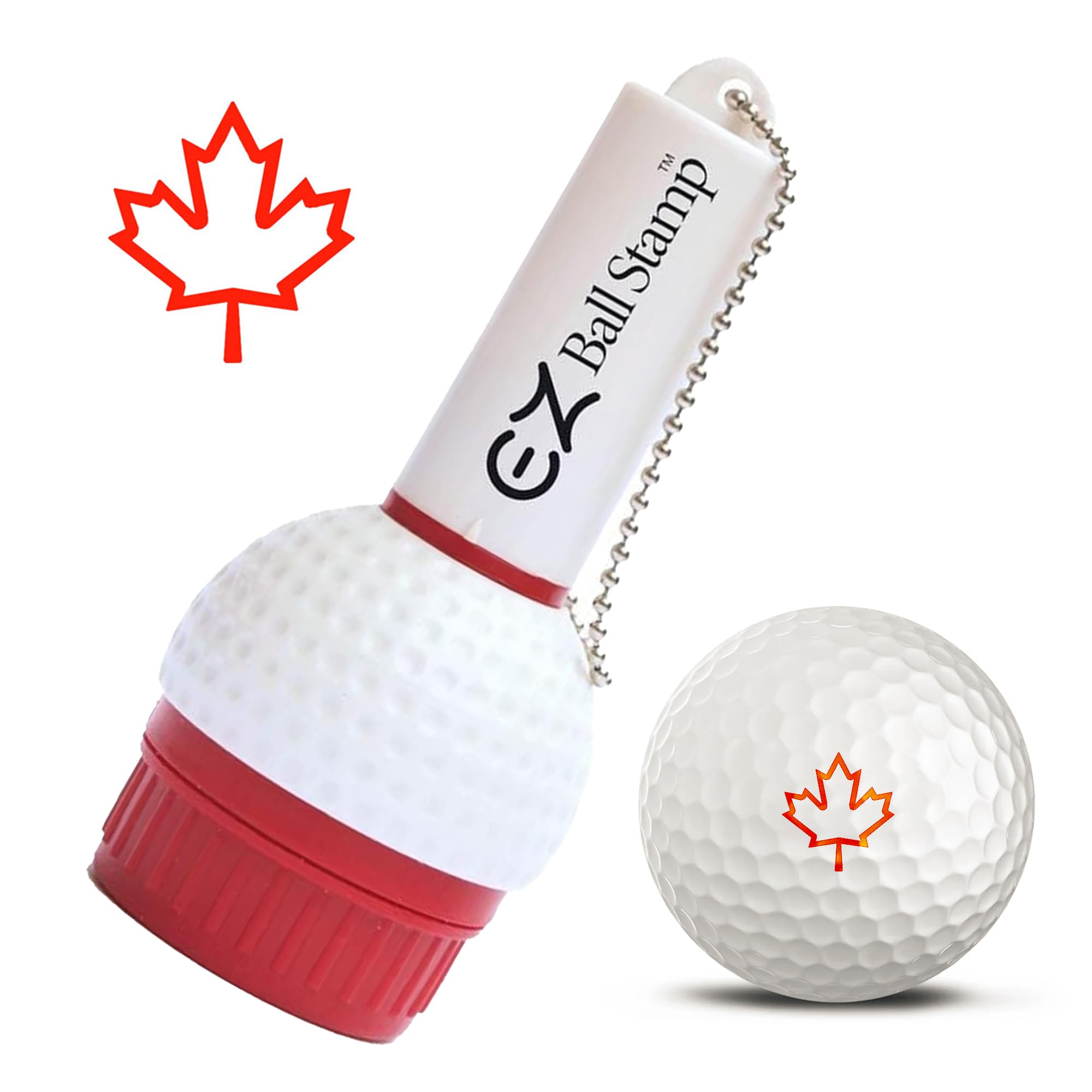 EZBallStamp Golf Ball Stamp Marker (Red Maple Leaf) โ image 1