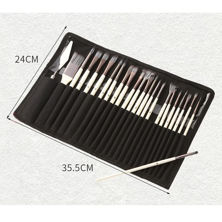 Pennello per Acquerello con Manico in Legno e Nylon, Forniture per pennelli artistici(D 24 PCS)