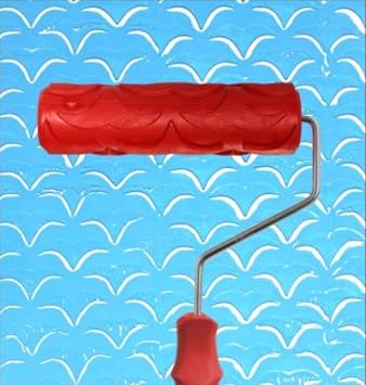 Sadiyamo 7" Art Roller DIY Wall Painting Pattern Roller Texture Roller with Designs Patterned Paint Rubber Roller with Plastic Handle