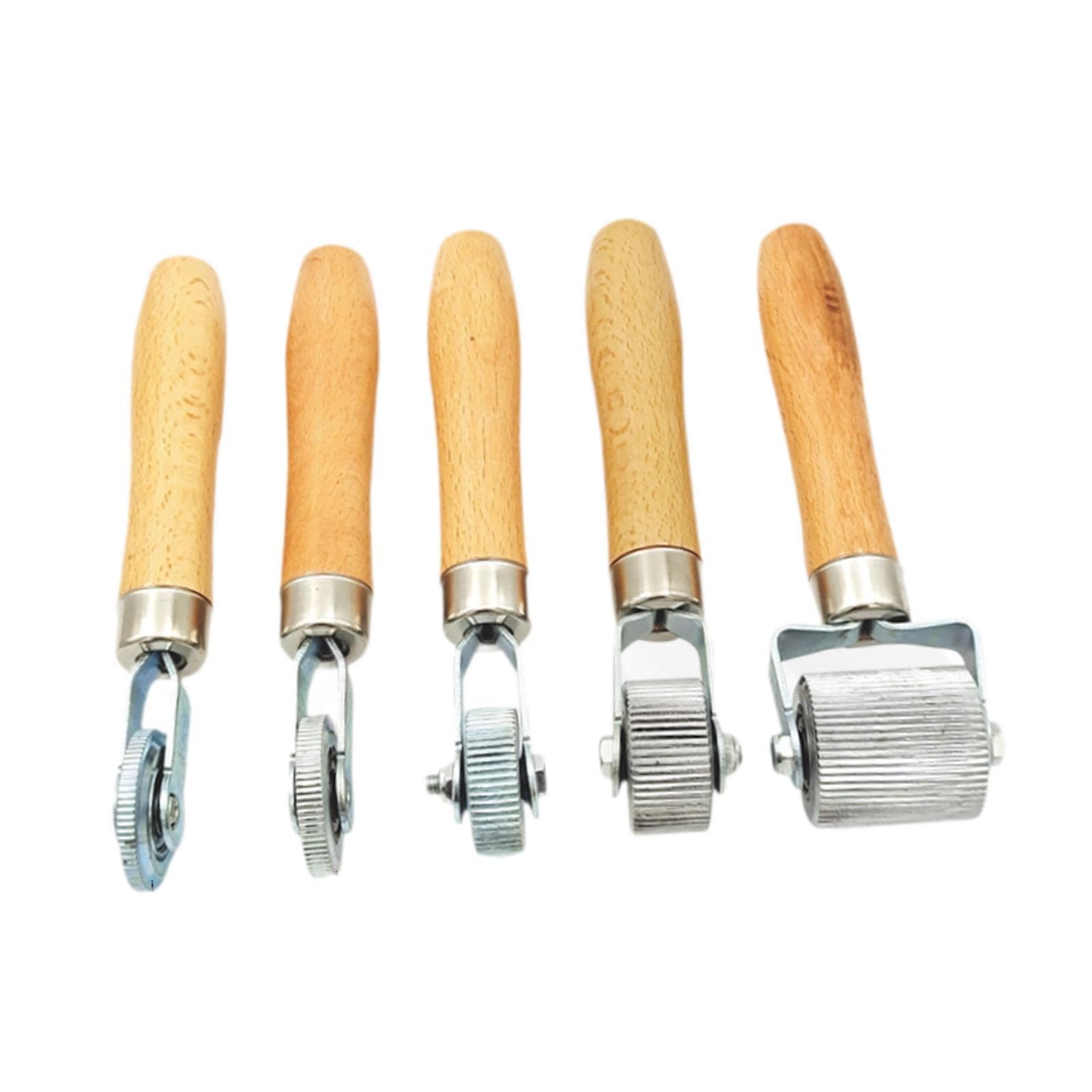 5 Teiliges Set Autoreifen Reparaturroller mit Vielseitigem Holzgriff
