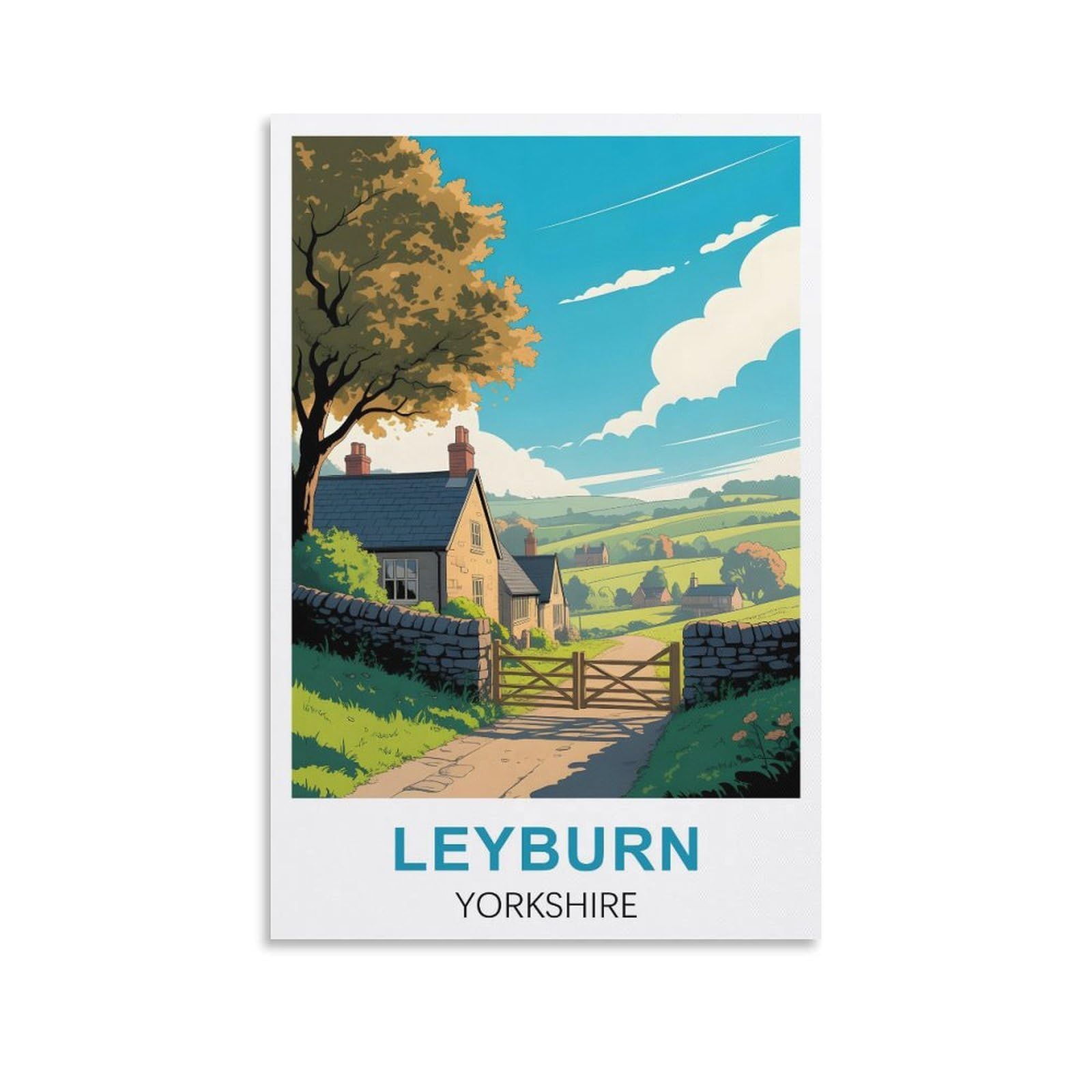 EZMLFA 5D Diamond Art Kits for Beginner,Leyburn Yorkshire,Diamond Art Kits Gem Cross Stitch Easy Kits for Beginner Crystal Art Crafts Home Wall Decor 30x40cm