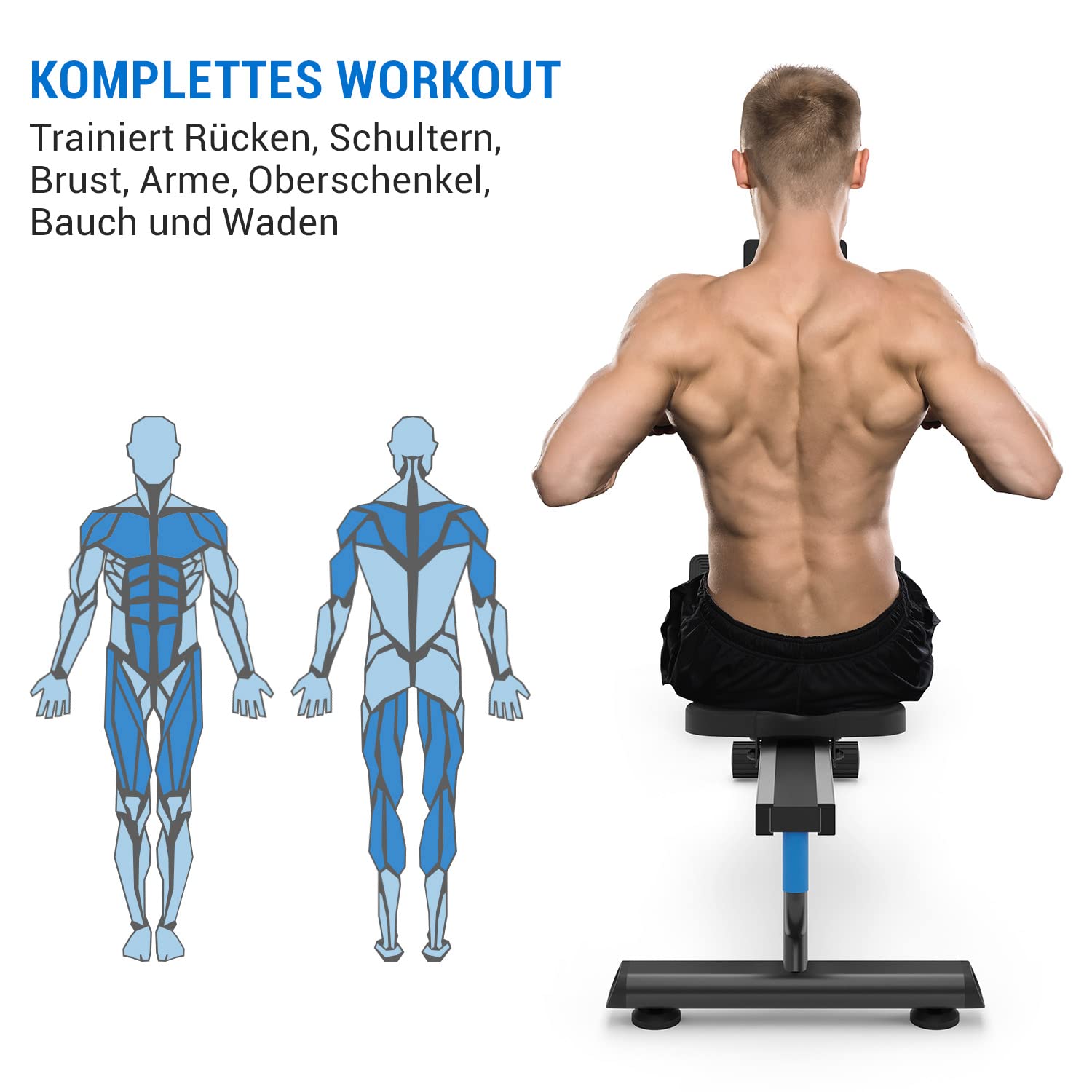Capital Sports Rudergerät für Zuhause, Kompakter Rowshaper, Klappbar mit 8 Stufen, LCD-Monitor, Bodenrollen, Row Shaper mit Magnetwiderstand, Cardio, Fitnessgeräte