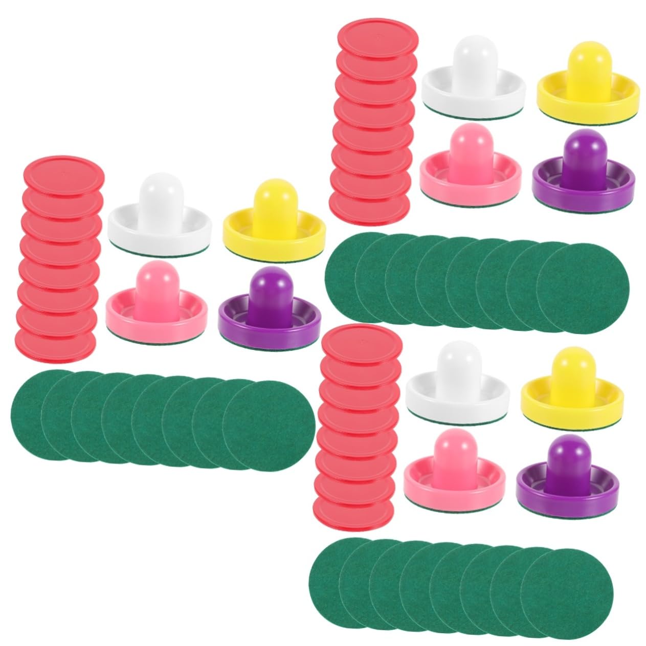 Hemobllo 3 Ensembles Set de Accessoires de Hockey Table Poussoir et Palets Couleurs Palets Jeu pour Famille