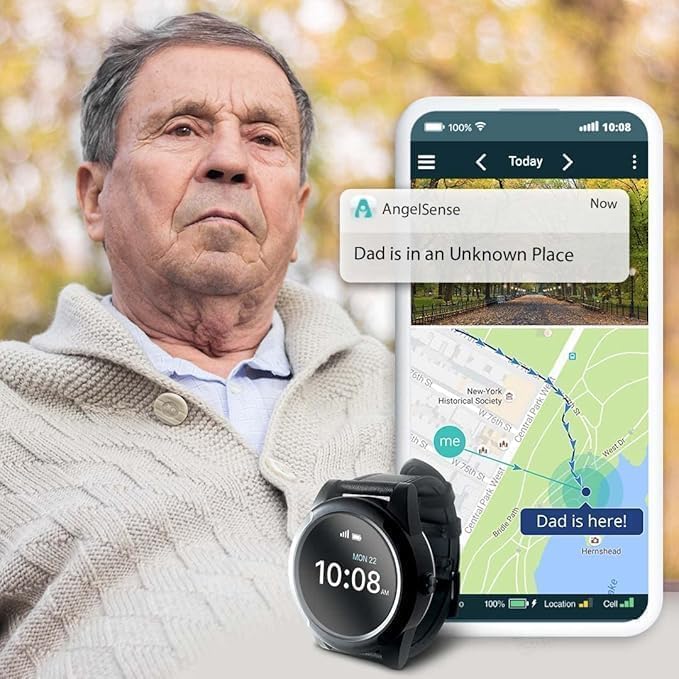 Miniatura 3 de Reloj de tecnología de asistencia con rastreador GPS para necesidades especiales, autismo, ancianos con demencia o Alzheimer, botón SOS, altavoz de