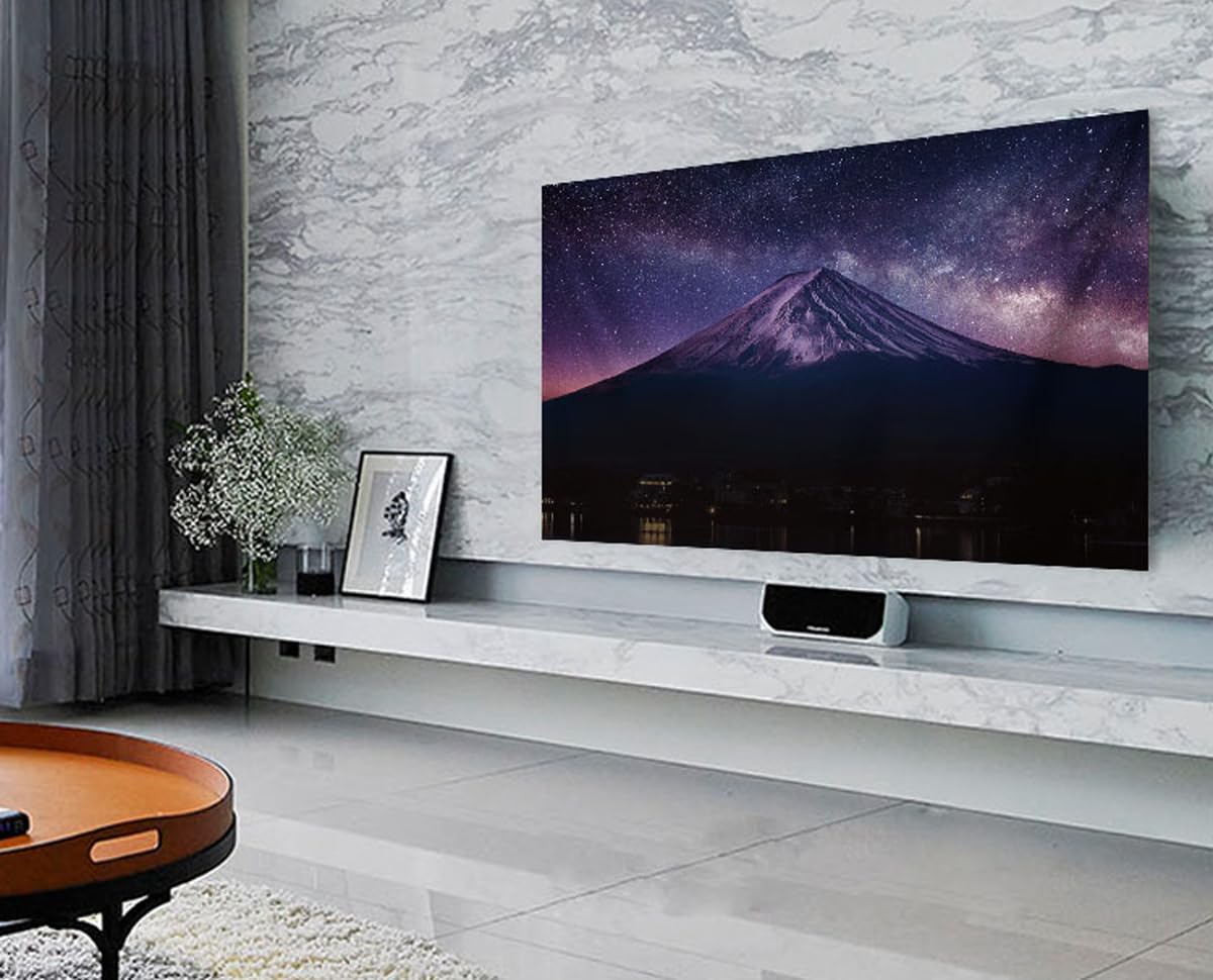 pokrowiec na telewizor, lekki luksusowy nadruk gwiaździste niebo 109.2 cm 152 cali naścienny wodoodporny pokrowiec ochronny (A, 152.4 cm)