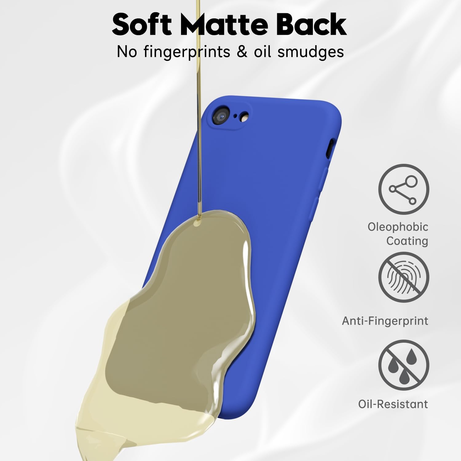 for iPhone SE Case Silicone 2nd 3rd Genration iPhone 7/8, Minimalist Ultra Thin Slim Soft Rubber Gel Solid Color Matte TPU Cute Case for Women Men, Girly Design & Camera Cover, Royal Blue - Image 6