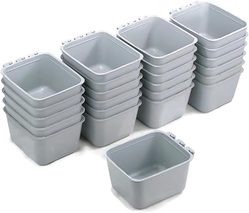 The ROP Shop Paquete de 24 tazas de jaula grises para alimentación y agua para aves de corral, patos, pájaros, hámsteres