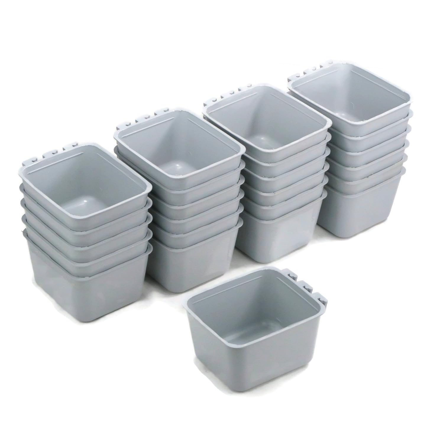 The ROP Shop | Lot de 24 gobelets gris cage pour nourriture et eau pour volaille, canards, oiseaux, hamsters