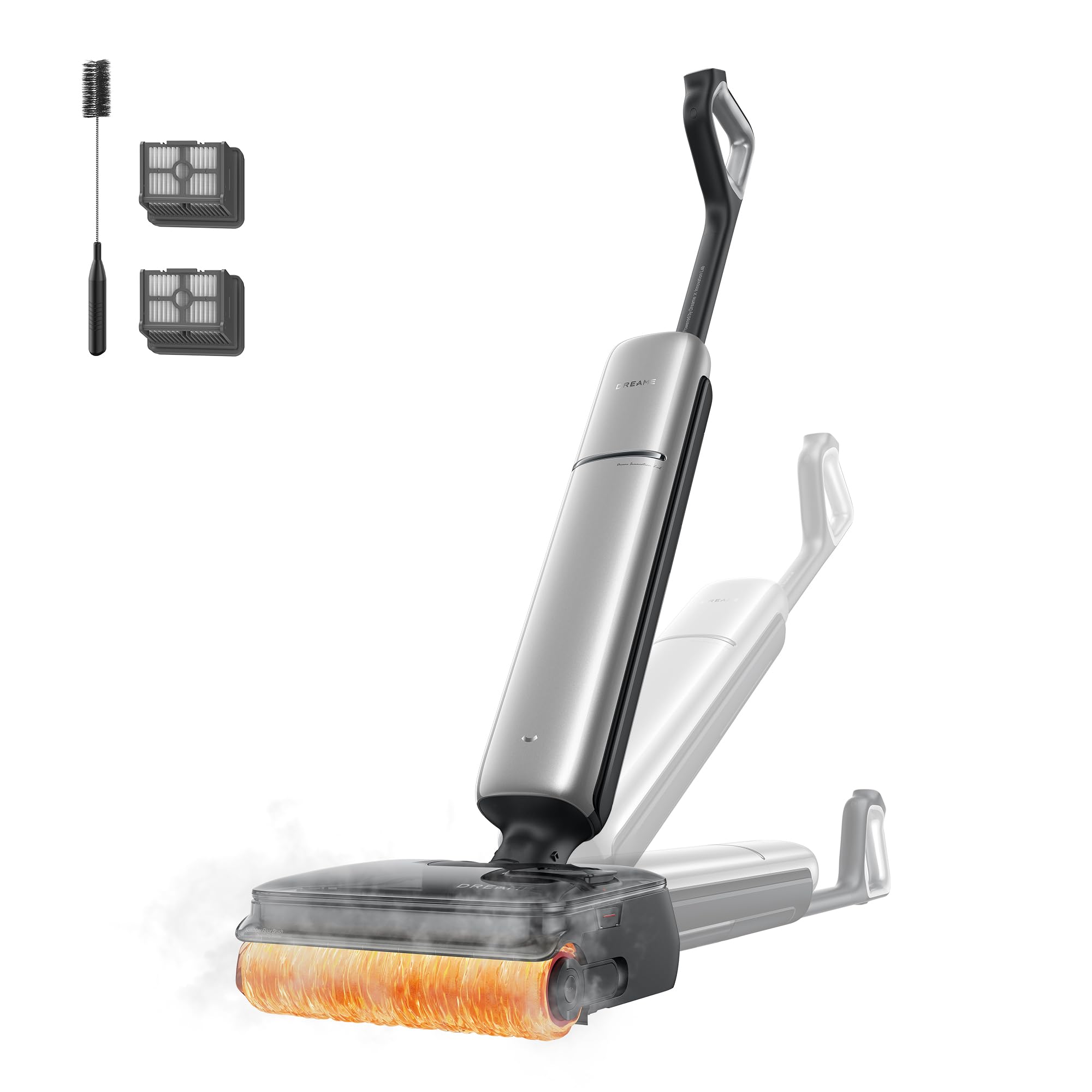 dreame T15 Pro Heat-A, Lavaggio con Acqua Calda a 90 °C, 30.000 Pa | Ultrasott. da 9,85 cm, Rimoz. Macchie d'Olio, 0 Grovigli, Auto-Pulizia Intellig. a 95 °C, AutoAdapt, Autonomia Estesa