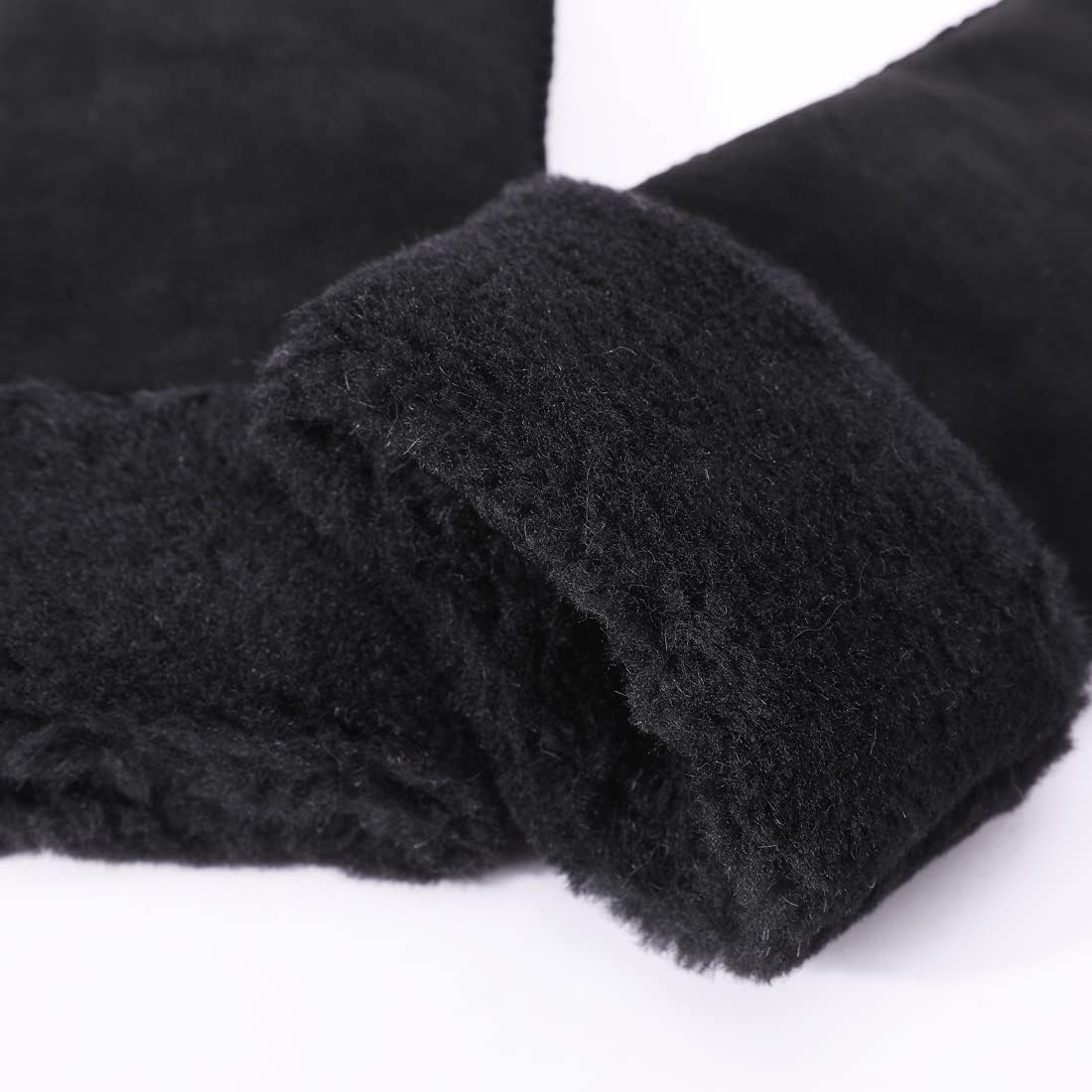 Harssidanzar Winter Mitten Gloves,Men Sheepskin Shearling Heated Warm Furry Cuff Mitten Gloves For Winter KM042US - Image 3