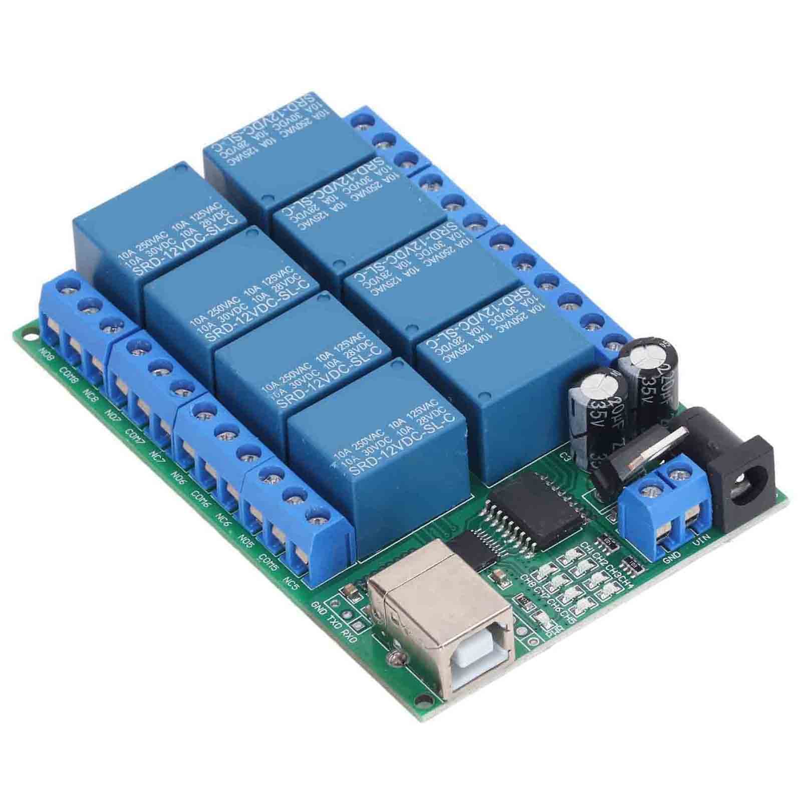 Module de relais UART DC 12V 8 canaux avec 6 modes de commande pour automatisme industriel - 7