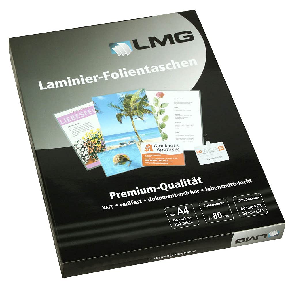 LMG Folia do laminowania wysokiej jakości 80 mic MATT - 100 sztuk folii do laminowania