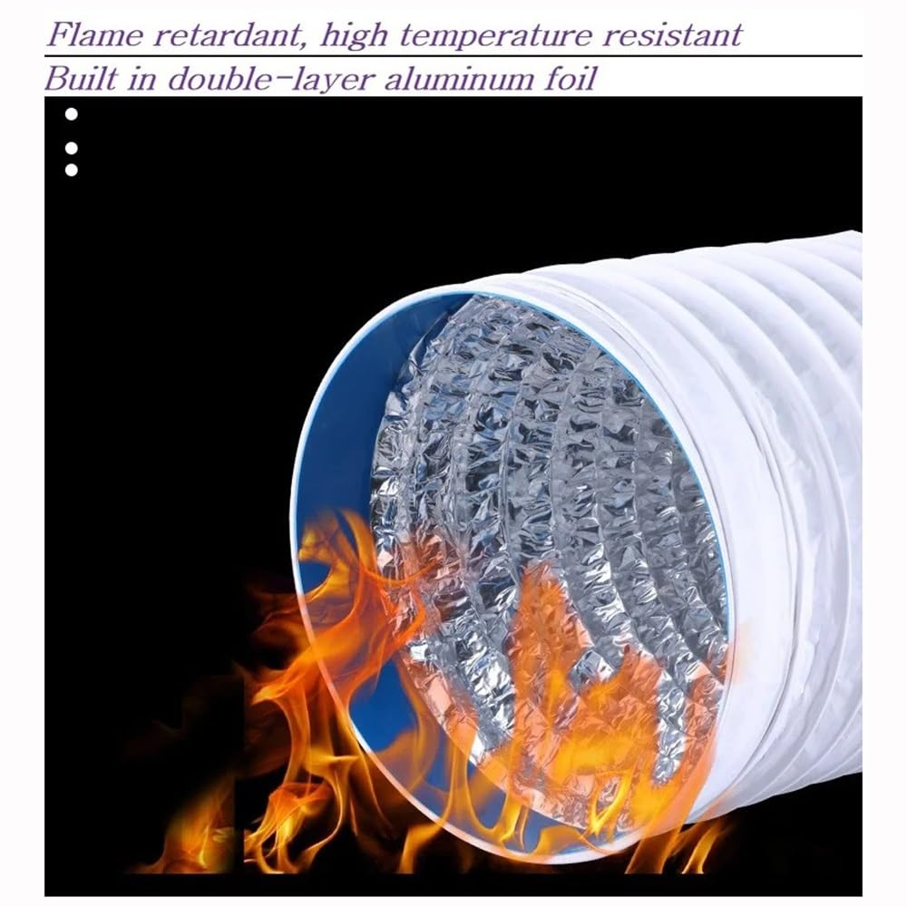 Conduttura flessibile in alluminio, tubo di ventilazione in PVC Tubo | For sostituzione prolunga condotto condizionatore d'aria portatile for aspiratore, tende da(150mm,1.5meter)