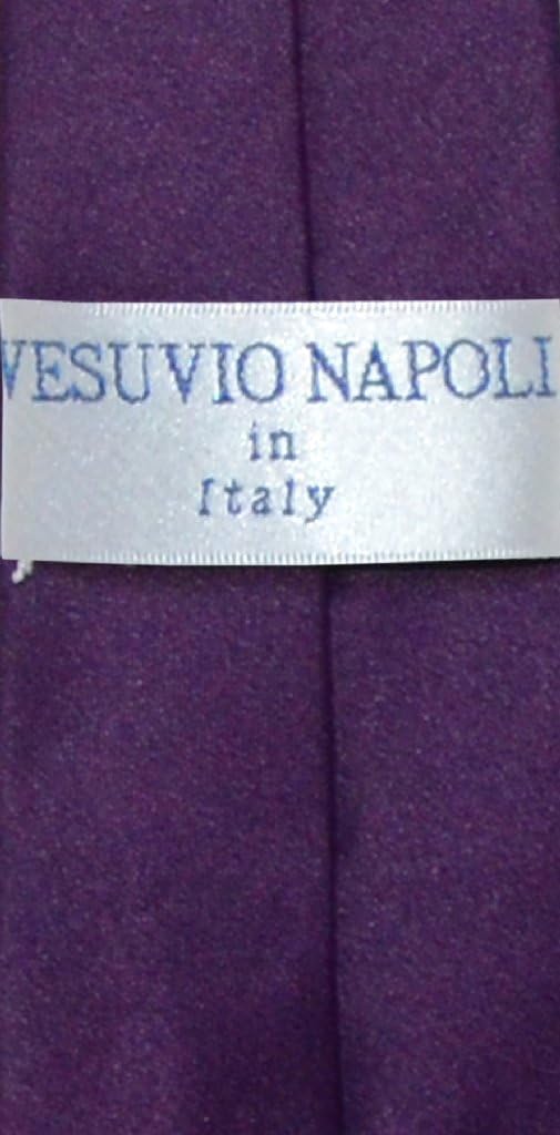 Vesuvio Napoli Boy's CLIP-ON NeckTie Solid EGGPLANT PURPLE Color Youth Neck Tie