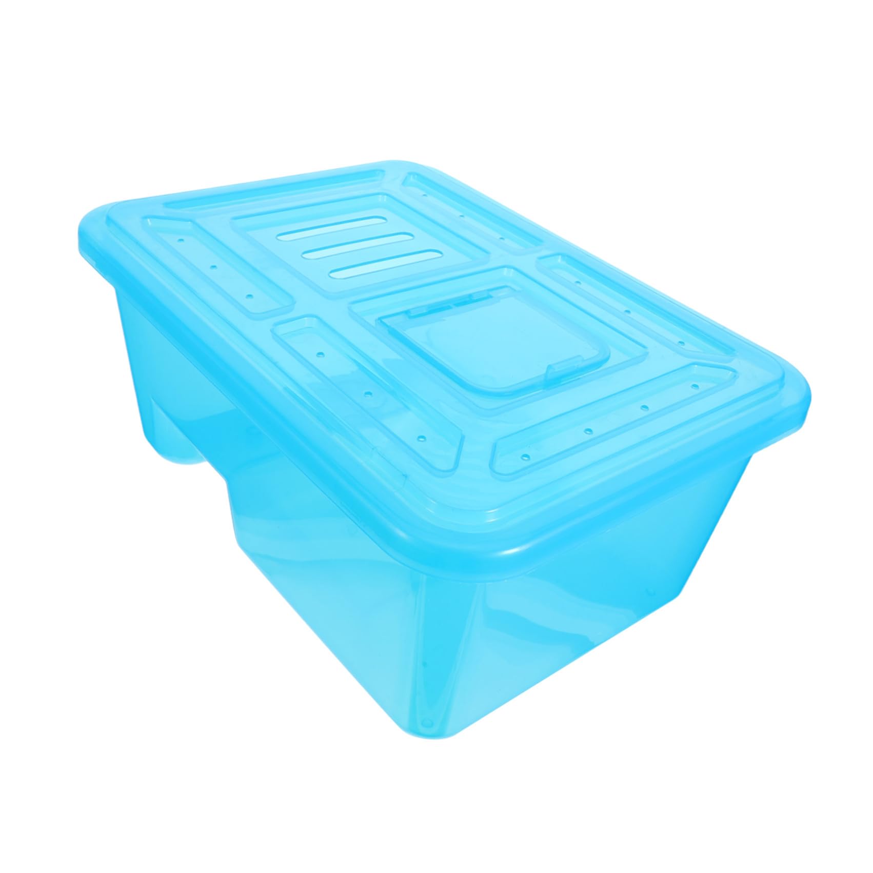 GALPADA Habitat per Tartarughe con Coperchio Piccolo Acquario per Tartarughe in Plastica con Piattaforma Rimovibile per Rettili Base Anti-ribaltamento e Zona Umida e Asciutta