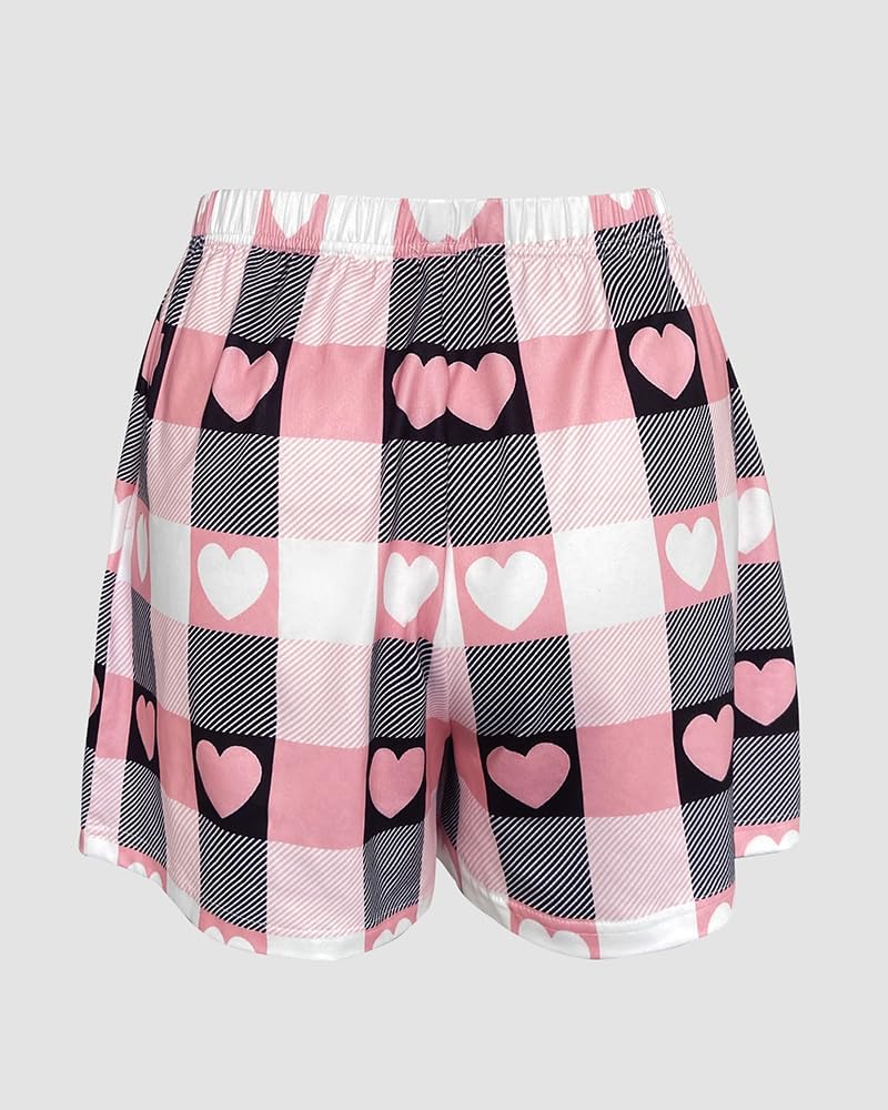 CHICME Pajamas Set for Women 2 Piece Pjs Lounge Set Soft Short Sleeve Tops and Sleep Shorts with Pocket - Image 5