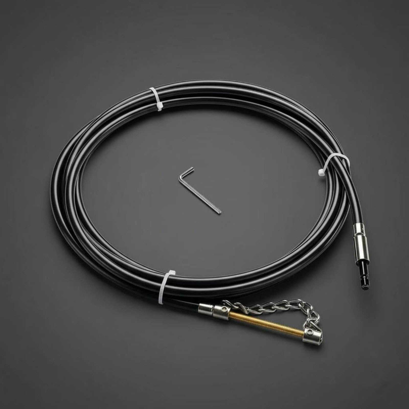 Desatascador de Cadena Fuerte Desatascado Serpiente Desatascadora Acero Inoxidable Desatascador de Drenaje Flexible para Tuberías Del Hogar, 3 Metros