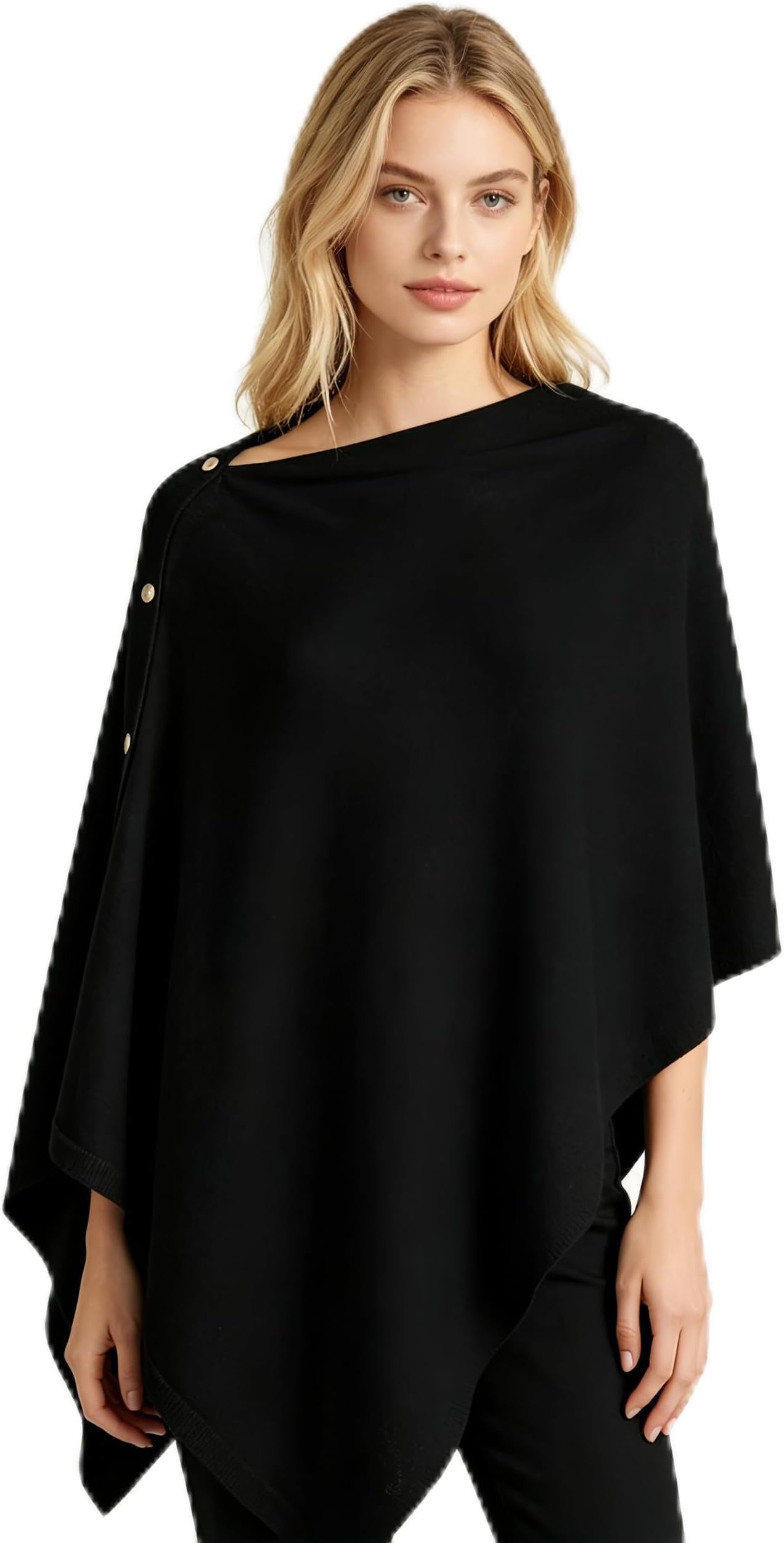 Versatile Women's Poncho Shawl Wrap Soft Lightweight Knitted Cape Scarf for Spring Summer Fall Winter