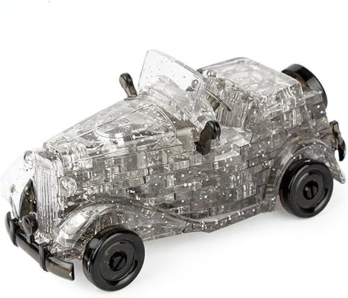 BTYYIHEX Rompecabezas de luna de cristal 3D, rompecabezas de cristal para rompecabezas a partir de 16 años, con luces, 48 piezas (azul)