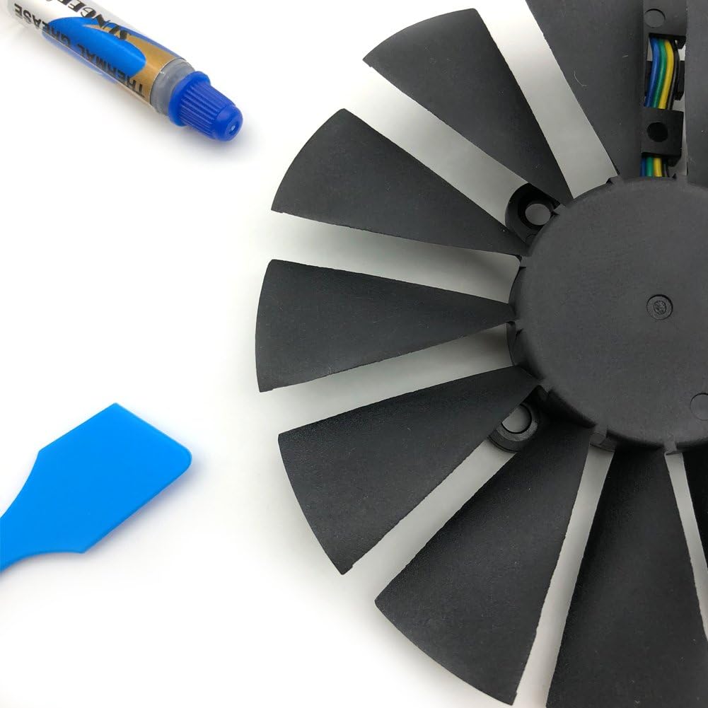 Z.N.Z T129215SM 95mm 12V 0.25AMP Graphics Card Cooling Fan for ASUS ROG Strix GTX 1050 1050Ti RX470 RX570 RX580 Poseidon GTX 1080Ti P11G Gaming Cerberus-GTX 1070Ti Video Card Fans, with Thermal Paste 2 Pcs/lot