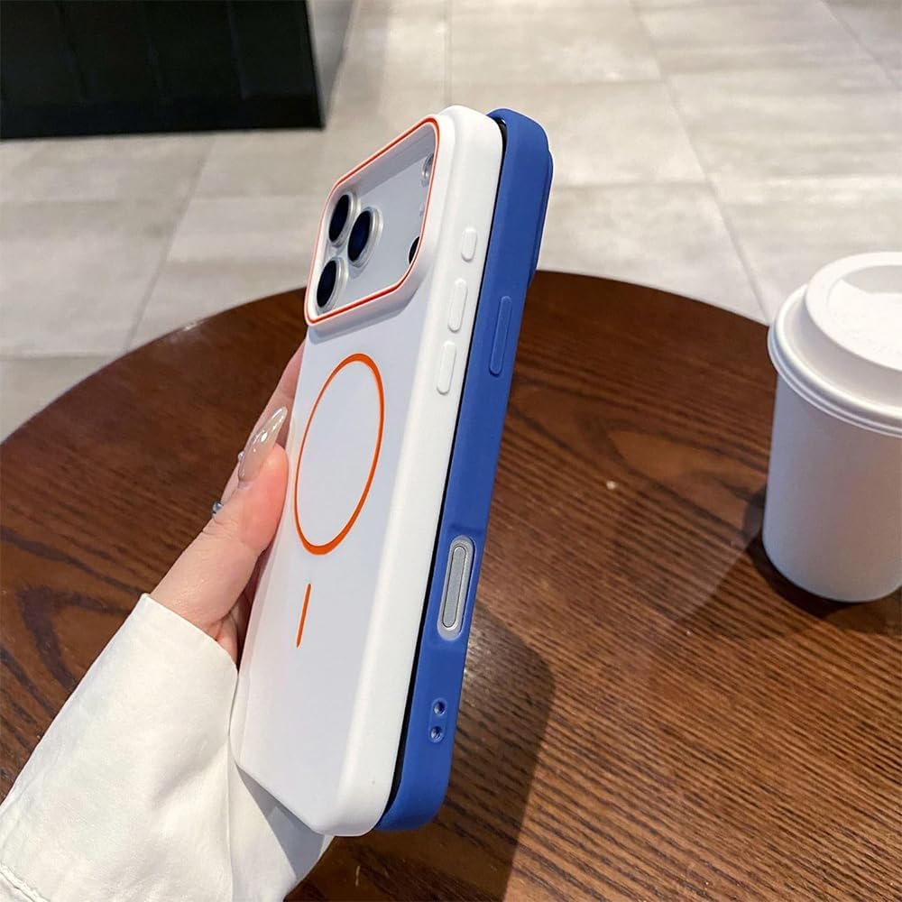 Designed for iPhone Cases,Contrast Color Frosted Silicone Anti Drop Magnetic Case, Compatible with MagSafe Wireless Charging (Black,iPhone 15 Pro) - Image 4