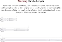 Vista 5 de TEKTON Juego de trinquete rechoncho de liberación rápida de 1/4, 3/8 pulgadas, 2 piezas (3, 4-1/2 pulgadas) SRH91105