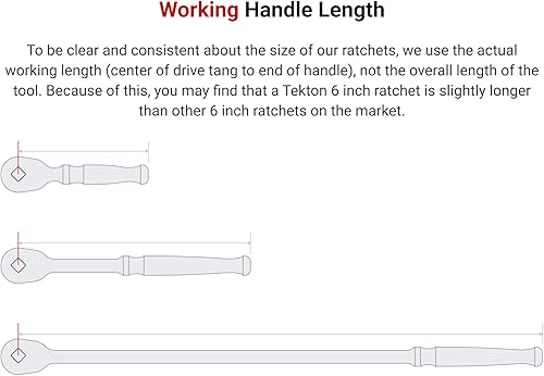 Miniatura 5 de TEKTON Juego de trinquete rechoncho de liberación rápida de 14, 38 pulgadas, 2 piezas (3, 4-12 pulgadas)  SRH91105