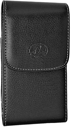 Vertical Holster Compatible for Apple iPhone 12, 12 Pro, 13, 13 Pro, 14 or 14 Pro, a Large Leather Carrying Case with Belt Loops and Belt Clip, Fits the Phone with a Thick Case On