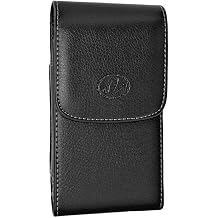 Vertical Holster for Smartphone or Device Up to 6.75x3.60x0.50 Inch in Dimensions, a Large Leather Carrying Case with Belt Clip