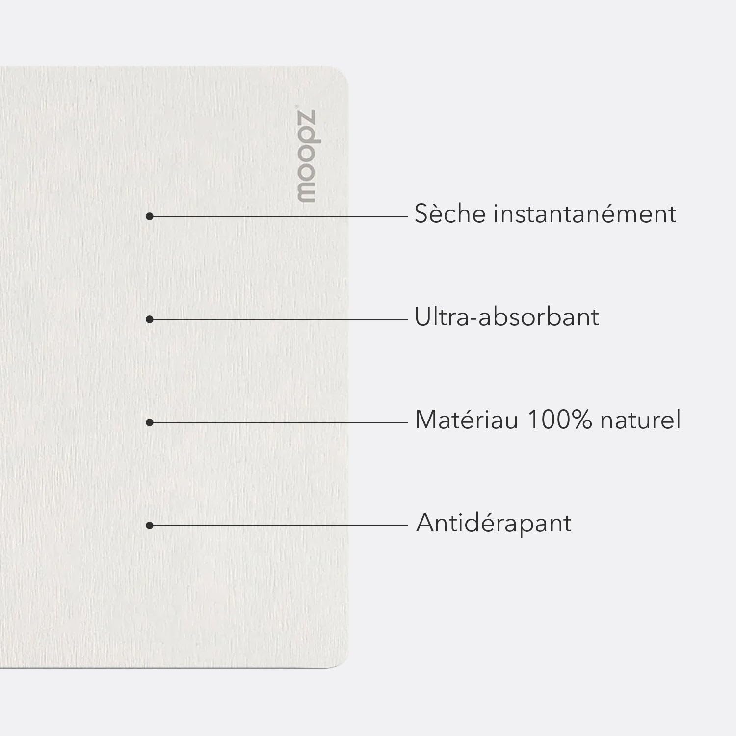 MOOPZ Tapis de Bain Diatomite XL Sable 80 x 50 cm Rectangulaire