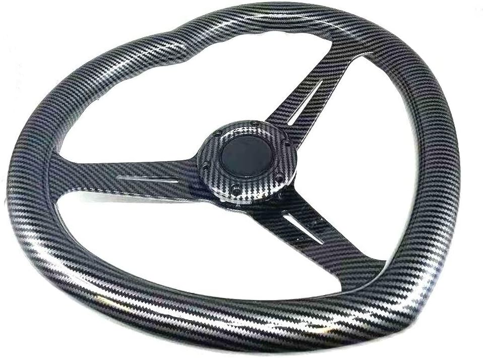 Miniatura 2 de Volante en forma de corazón negro del ABS universal del volante del estilo de la fibra de carbono