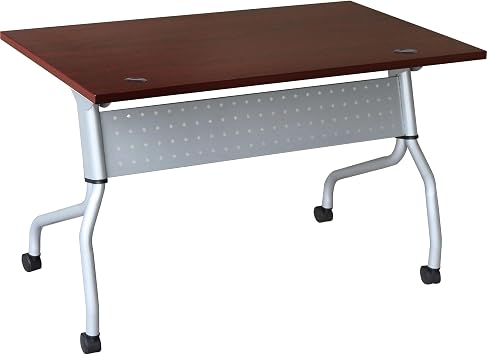 Lorell LLR60722 Flip Top Training Table, 24.25" Height X 12.76" Width X 27.01" Length, Mahogany