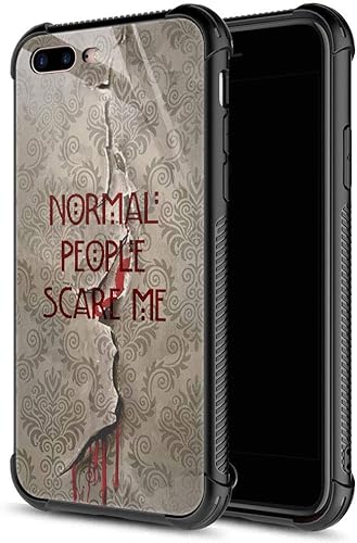 CARLOCA Funda compatible con iPhone 8 Plus, American Horror Story para iPhone 7 Plus para niñas y niños, diseño gráfico, a prueba de golpes,