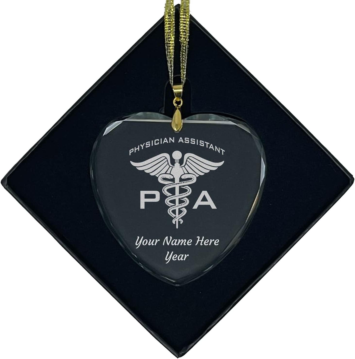 LaserGram Personalized Glass Christmas Ornament, PA Physician Assistant, Custom Laser Engraved Gift Idea (Round Shape)