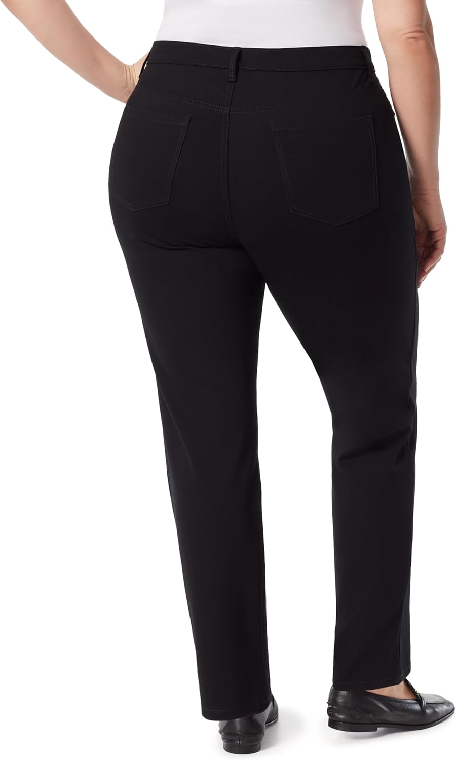 Gloria Vanderbilt Womens Amanda Ponte High Rise Knit Pant Plus - Image 2