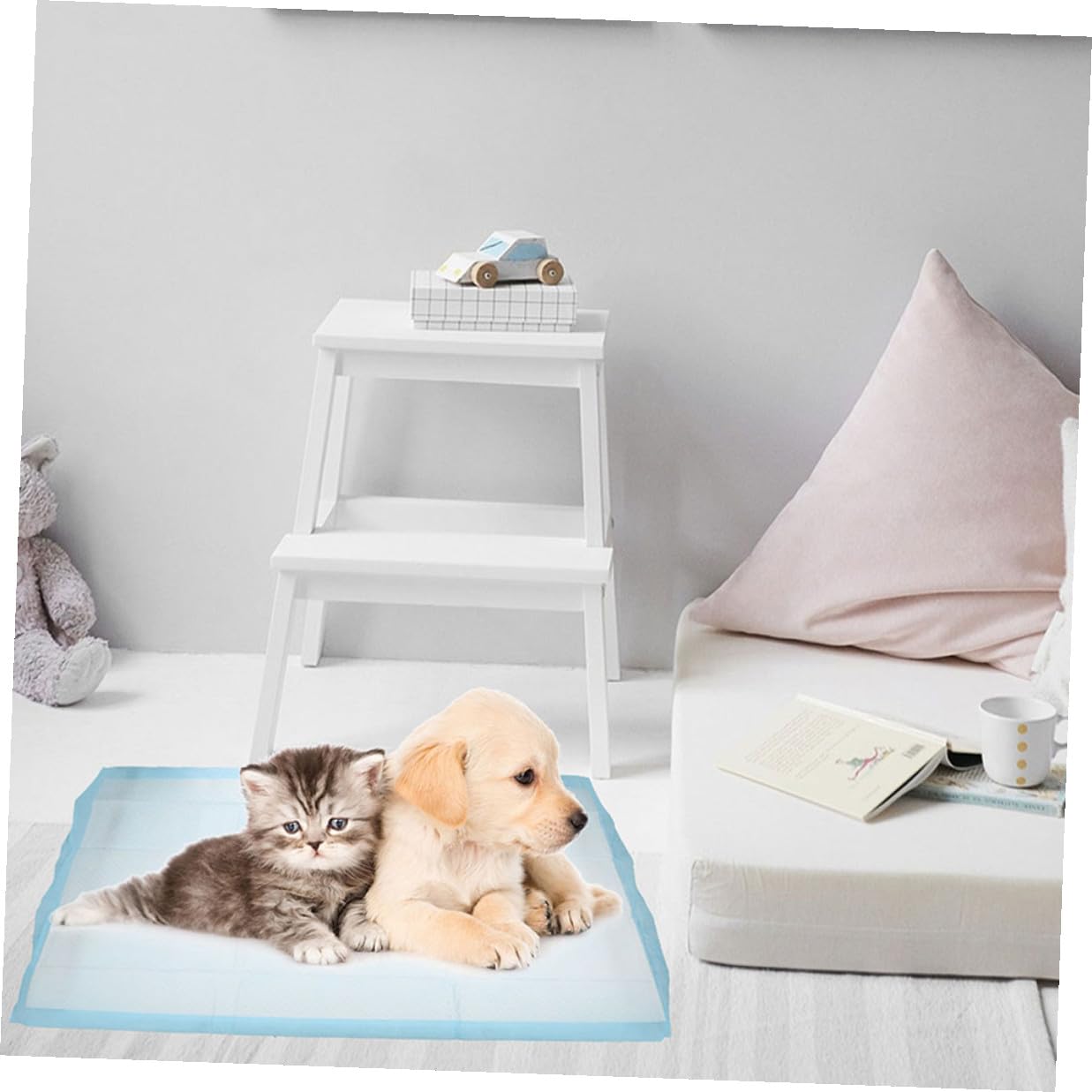 Toddmomy 50 Stück Einweg Haustier Trainingspads Welpen und Katzen Urinunterlagen 33x45cm Saugstark und Geruchsbindend für Stubenreinheitstraining bei Hunden und Katzen