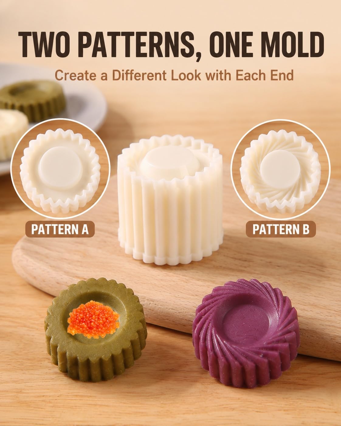 Creative Double-Ended Pastry Mold, DIY 2-in-1 Pastry Mold Tool (White,2) image 2
