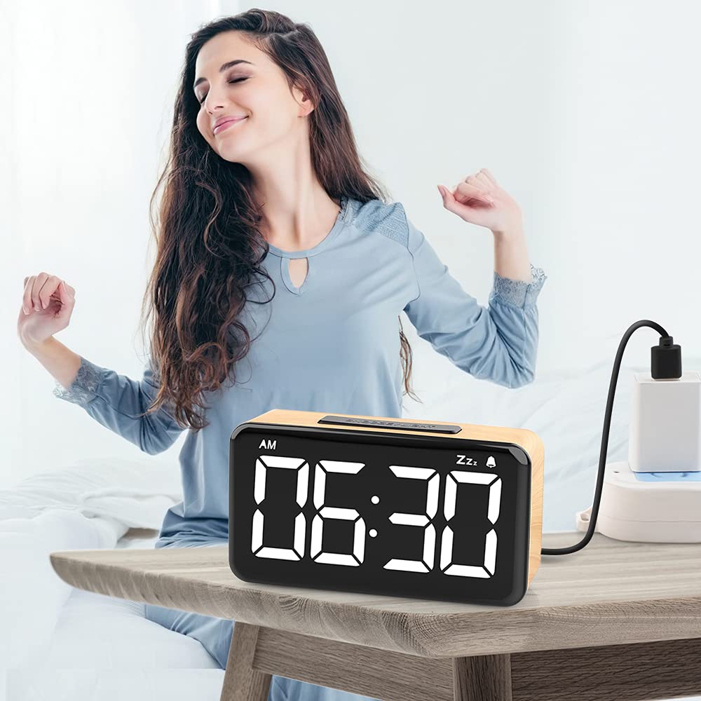 Buy LEERON Alarm Clock, Digital Alarm Clocks for Bedrooms with Big LED