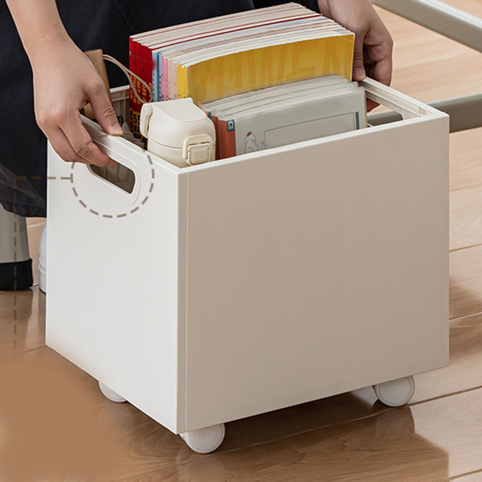 shenruifa Book Storage Box with Dual Side Handles Stackable 50kg Load Bearing Multifunctional Use File Storage Bins - Image 2