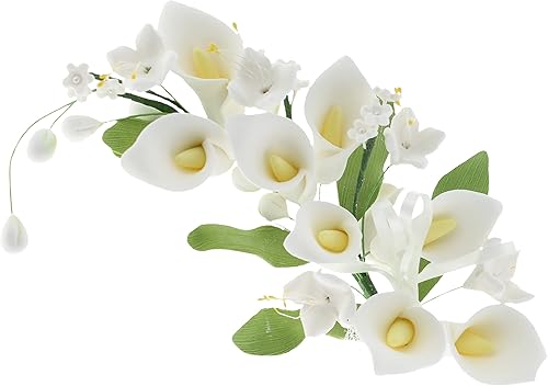 Global Sugar Art Calla Lily Cascade Sugar Cake Flowers - Espray para decoración de tartas, blanco, 1 unidad por el chef Alan Tetreault